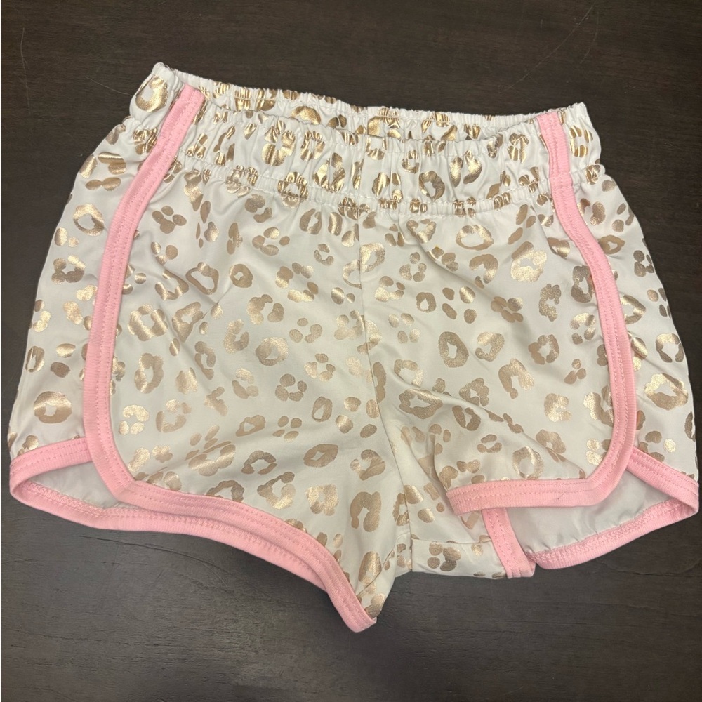 Body Glove Leopard Print Athletic Shorts with Pink Trim